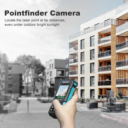 Vista 2 de Laser Measure, MiLESEEY Laser Distance Meter, Rechargeable Multifunctional Laser Measurement Tool with Pointfinder Camera,P2P Technology, Perfect