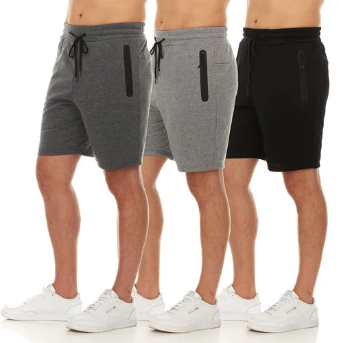 Vista 2 de PURE CHAMP Pantalones cortos de felpa francesa para hombre, paquete de 3 pantalones cortos de gimnasio para hombre, pantalones cortos