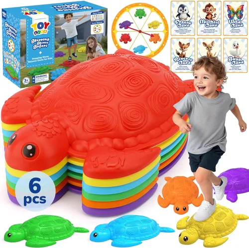 Vista 10 de TOY Life 5 Piezas de Piedras de Equilibrio Musicales con Luces para Niños, Juguetes de Interior y Exterior para Niños de 4 a 8 años, Juguetes