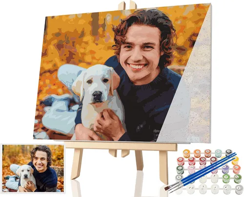Vista 9 de SIYDCF Pintura personalizada por números, personaliza pintura por números para adultos principiantes, kit de pintura acrílica para decoración