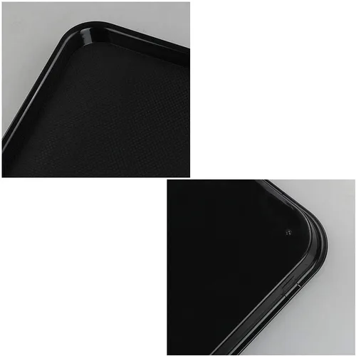 Vista 3 de Bandejas rectangulares de plástico para servir comida rápida, juego de 4