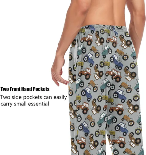 Vista 4 de ZZXXB Pantalones de pijama Dragon Dog Llama para hombre, cómodos pantalones de descanso para dormir, pantalones rectos con bolsillos, S-XXL