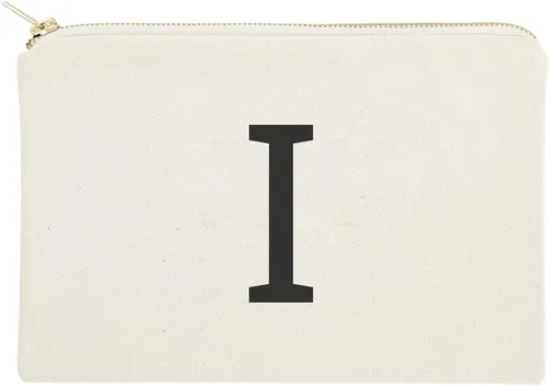 Vista 7 de The Cotton & Canvas Co. Bolso cosmético moderno personalizado del monograma y bolso del maquillaje del viaje, Negro, A