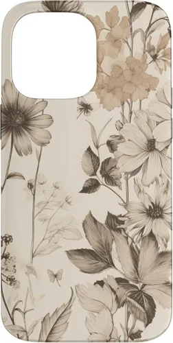 Vista 21 de Aesthetic Minimalist Wildflowers Women Floral Neutral Cream Case for iPhone 17