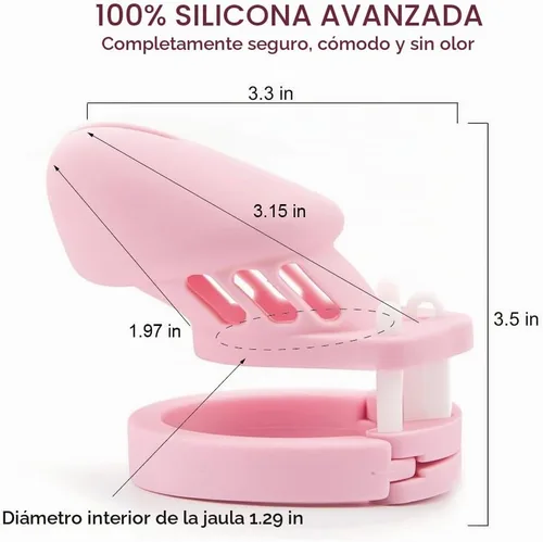Vista 4 de RZY Dispositivo de castidad de jaula de castidad de silicona para el ejercicio del pene masculino (negro)