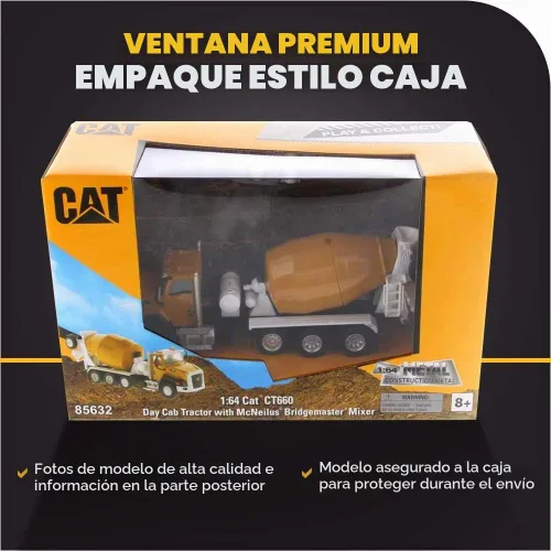 Vista 6 de Mezclador de hormigón Caterpillar CT660 McNeilus Bridgemaster 1:64 Diecast Masters - 85632 - Juega y colecciona
