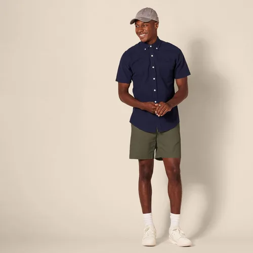 Vista 5 de Tienda Essentials - Pantalón corto ajustado para hombre, 7 pulgadas, Verde Oliva, 38