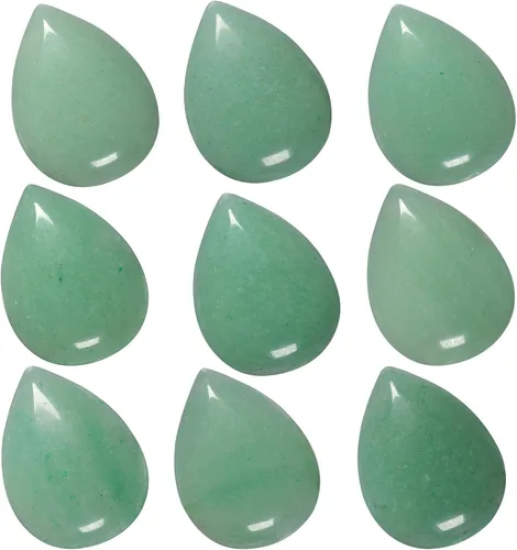 Vista 9 de rockcloud Paquete de 10 piedras planas de cabujón en forma de lágrima para la fabricación de joyas, piedras planas de cristal natural para proyectos
