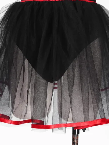 Vista 7 de renvena Vestido tutú de payasos de circo para mujer, lindo cuello odiador, disfraz de Halloween Rave Party Dance Droll