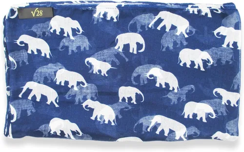 Vista 2 de V28 Hermosa bufanda larga y suave con estampado de elefante azul - grande