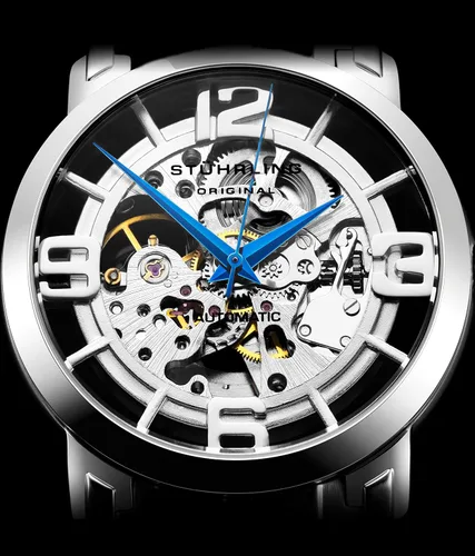 Vista 2 de Stuhrling Original Skeleton Watches for Men - Mens Automatic Watch Self Winding Mens Dress Watch - Mens Winchester 44 Elite Watch Mechanical Watch