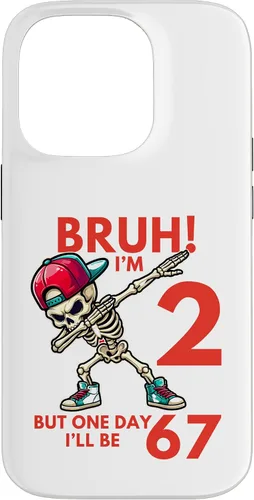 Vista 17 de Bruh I'm 2 But One-Day I'll Be 67 Retro 2nd Birthday Kids Case for iPhone XR