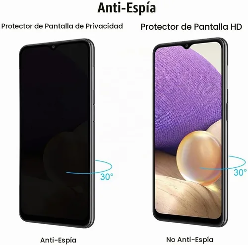 Vista 2 de (3+3) para Samsung Galaxy A32 5G (paquete de 3) Protector de pantalla de privacidad anti espía película de vidrio templado privado con protector