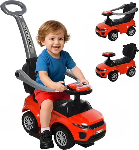 Vista 10 de Aosom Coches de empuje 3 en 1 para niños pequeños de 18 a 36 meses, color Negro