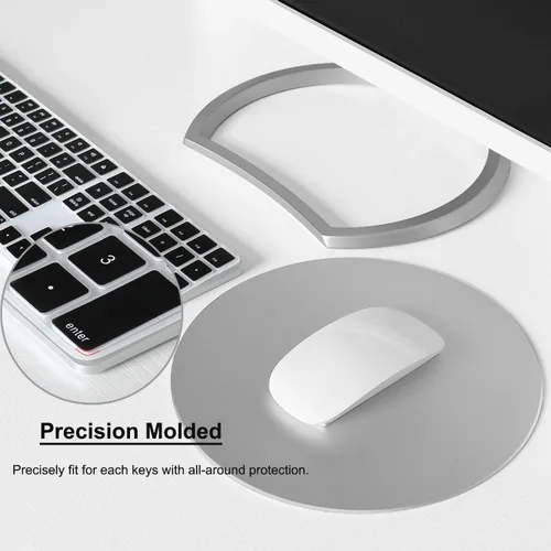 Vista 6 de Funda de teclado de silicona para teclado Apple Magic con teclado numérico MQ052LL/A (A1843) Diseño de EE. UU. Ultra Thin Protector Skin (negro)