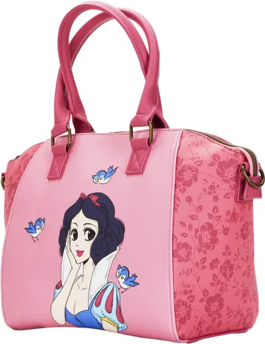 Vista 3 de Loungefly Disney - Bolso bandolera con diseño de pájaros blancos como la nieve, Rosado