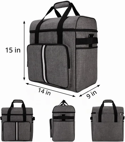 Vista 2 de BAGLHER Funda de mezclador de cocina resistente para batidoras de 4.5 a 5 cuartos de galón, funda de transporte 2 en 1 de hombro y mano con Gris