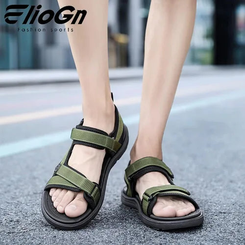 Vista 8 de Eliogn Sandalias deportivas para hombre, con soporte de arco, puntera abierta, para senderismo, senderismo, playa, verano, zapatos de agua
