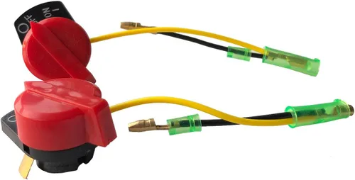 Vista 3 de Interruptor de parada del motor de encendido y apagado rojo de 3 piezas para Honda GX120 GX160 GX200 GX240 GX270 GX340 GX390 Re 36100-ZE1-015