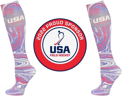 Vista 3 de Hocsocx Team USA Swirls Socks Performance Liner Protección que absorbe la humedad para hockey sobre césped, hockey sobre hielo y fútbol