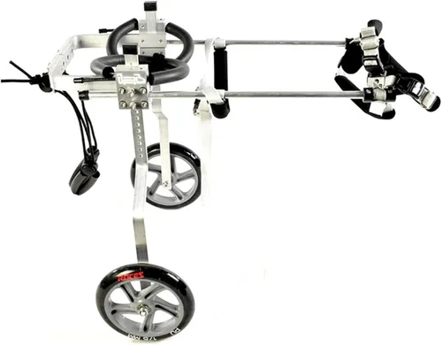 Vista 8 de Silla de ruedas para perros con patas traseras discapacitadas, silla de ruedas ajustable y de apoyo para patas traseras, cómodas sillas de ruedas