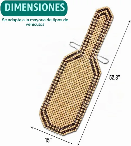 Vista 2 de Zento Deals cojín de confort para asiento con cuentas de madera