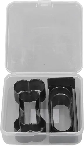 Vista 6 de Juego de troqueles de corte de cuero, 6 piezas de herramienta de corte hueco de cuero con forma de hueso ovalado rectangular para manualidades