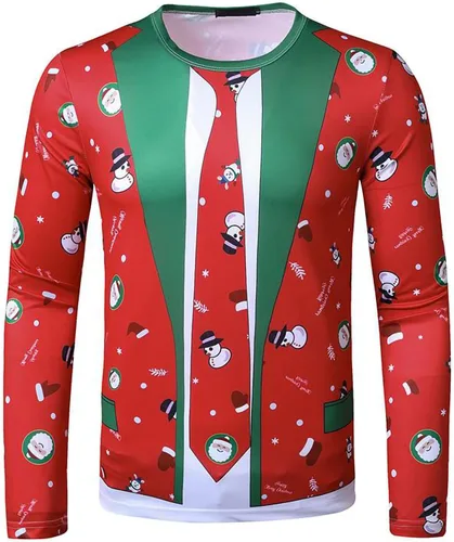 Vista 5 de 3D Funny Graphic Printed Pullover for Men Novelty Long Sleeve Sweatshirt Casual Slim Fit Shirts Blouse Gifts Tops