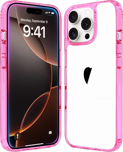 Vista 15 de JJGoo Compatible con iPhone 16 Pro Max Funda transparente, transparente a prueba de golpes, funda protectora trasera de policarbonato duro
