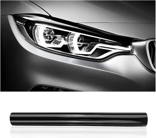 Vista 12 de Película de tinte de luz de automóvil de 12 x 48 pulgadas, protector de vinilo cortable y elástico, calcomanías autoadhesivas que no dejan marcas