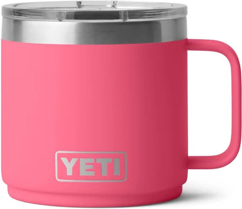 Vista 19 de YETI Rambler - Taza apilable con forro de cerámica, de 14 onzas, aislada al vacío, de acero inoxidable con tapa MagSlider, color negro