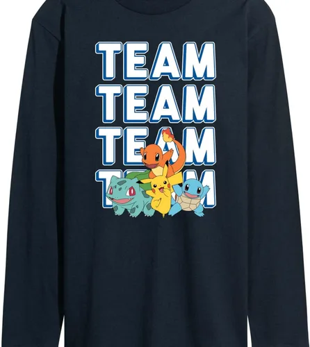 Vista 31 de HYBRID APPAREL - Team Pokémon - Camiseta de manga larga para hombre