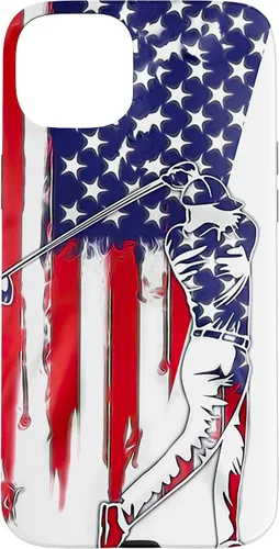 Vista 9 de Funny American Flag Golf For Golfer Case for iPhone 16