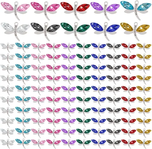 Vista 8 de Framendino Dije de libélula - Colgantes esmaltados de diamantes de colores mixtos para la fabricación de joyas