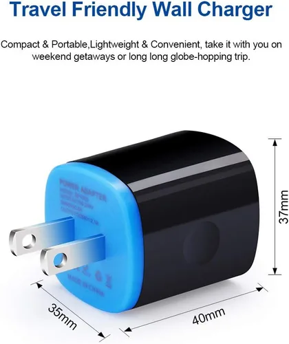 Vista 5 de Bloque de cubo de cargador de pared para teléfono Android con cable micro USB compatible con Moto E, G, G5 Plus/E5 Play E6 E4, Samsung Galaxy Note