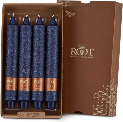 Vista 34 de Root Candles Juego de velas sin perfume de mezcla de cera de abeja de alta calidad, 5 pulgadas, azul Williamsburg, 8 unidades Williamsburg Azul