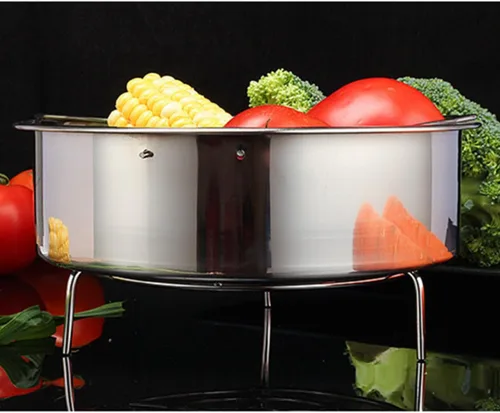 Vista 8 de Stainless Steel Steamer Basket with Divider, 21cm Cooking Rack