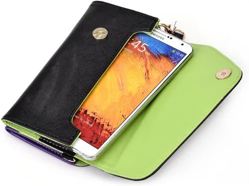 Vista 11 de Kroo Cartera de mano con correa de muñeca y correa cruzada para smartphones o phablets de hasta 57 pulgadas funda de transporte embalaje sin