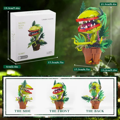 Vista 3 de 322 PIEZAS Horribles Audrey Las 2 Plantas Piraña Flores Caníbales Juguetes de Construcción de Modelo Compatibles con Lego Tamaño, Únicas Flores