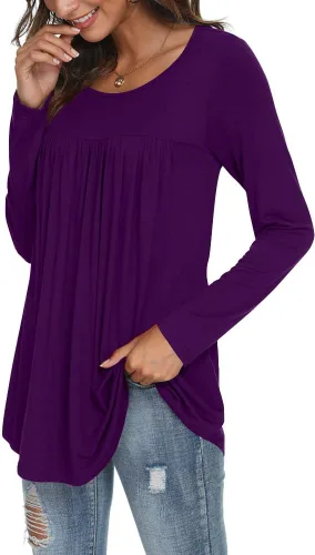 Vista 2 de LONGYUAN 2023 - Blusa de manga larga para mujer, estilo casual, holgada, holgada, cómoda, elástica, linda