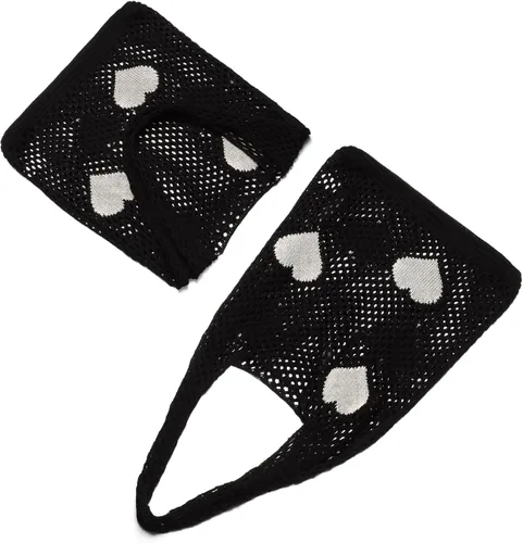 Vista 4 de Ovida Bolso de mano de ganchillo de malla, bolsa de playa Fairycore, bolso hobo de hadas, estilo grunge, bolso estético Y2K para mujeres y niñas