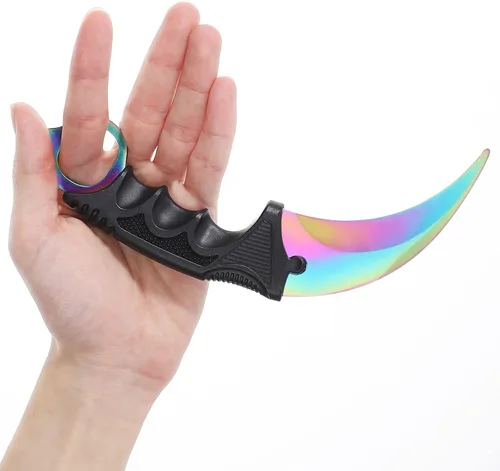 Vista 5 de TOPOINT - Cuchillo de entrenamiento Karambit sin vanguardia Karambit Cuchillo de entrenamiento de práctica sin herramienta de entrenamiento