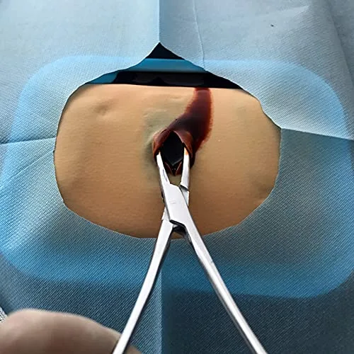 Vista 4 de Almohadilla de sutura para estudiantes de medicina, modelo de práctica de incisión de absceso y drenaje, almohadilla de práctica de sutura