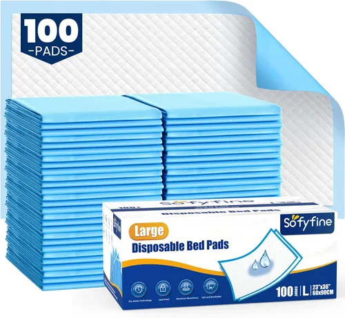 Vista 10 de SOFYFINE Almohadillas desechables de alta calidad de 23 x 36 pulgadas (50 unidades), a prueba de fugas para adultos, almohadillas absorbentes