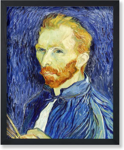 Vista 15 de Poster Master Póster clásico de Van Gogh, impresión impresionista vintage, regalo para artista, pintor, autorretrato, sombrero de paja, dibujo