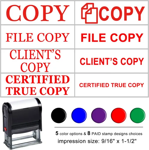 Vista 2 de Sello de copia personalizado: autoentintado, hasta 5 colores, 8 diseños