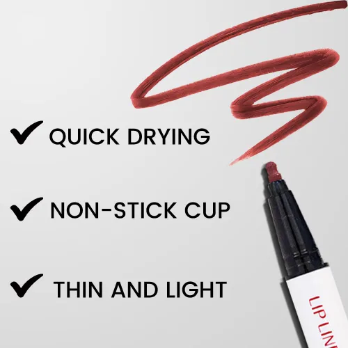 Vista 4 de evpct Lápiz Marcador de Línea de Labios Líquido de Larga Duración, Resistente al Agua, Rojo Oscuro Mate, Marcador de Línea de Labios y Lápiz Labial