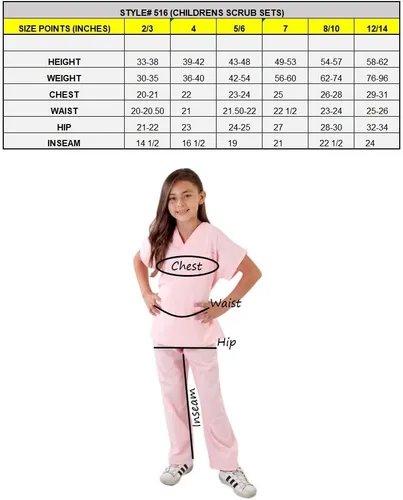 Vista 2 de M&M SCRUBS Super Soft Children Scrub Set Kids Dress up