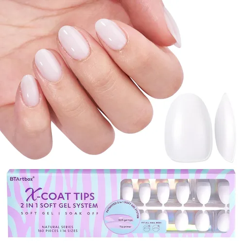Vista 9 de BTArtboxnails - Uñas a presión, uñas cortas cuadradas de color blanco A-Blanco Lechoso S Cuadrado