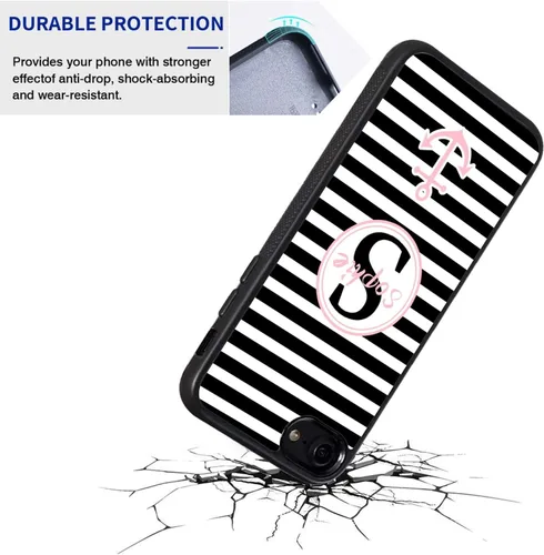 Vista 2 de Fundas personalizadas con inicial y nombre personalizado para Samsung Negro